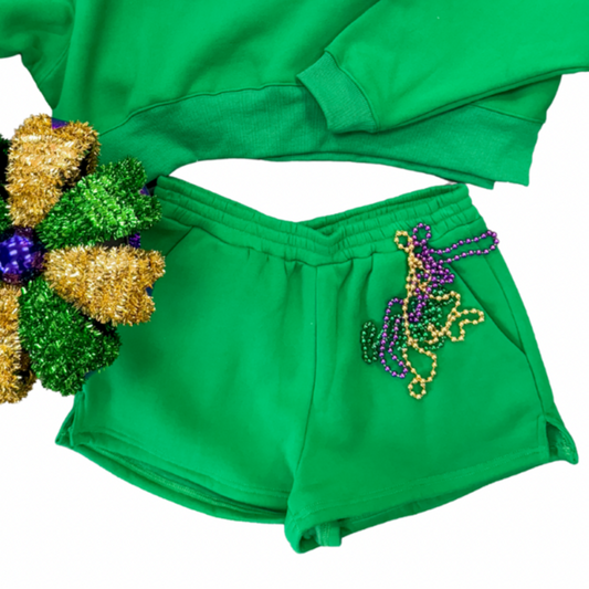 Green Sweat Set Short Bottoms