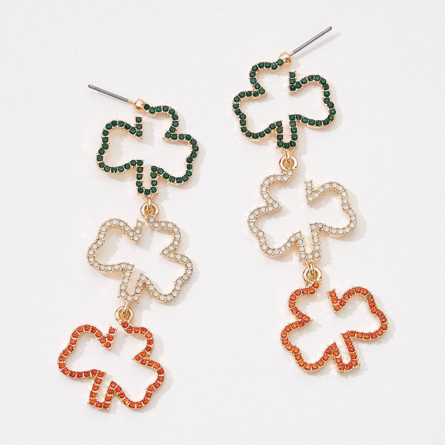 Lucky 3 Clover Drop Earrings