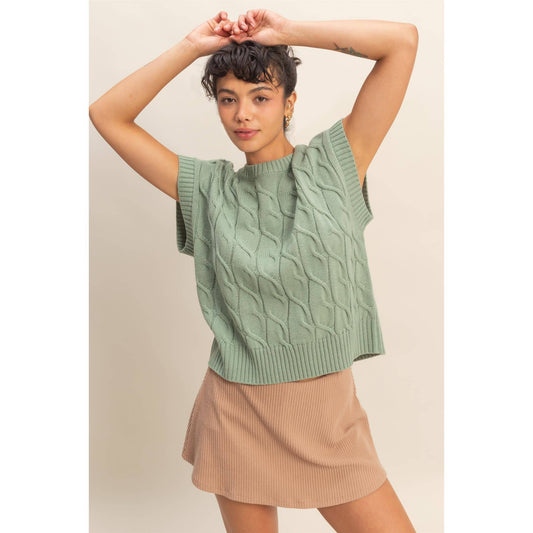 Soft Sage Sweater Vest