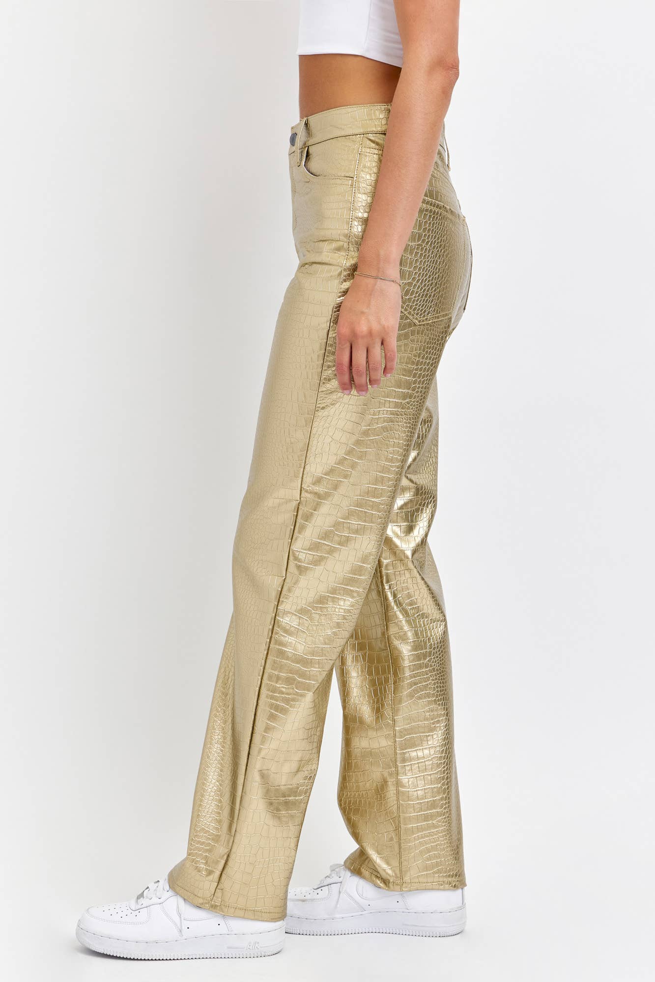 Metallic Gold High Rise Jeans