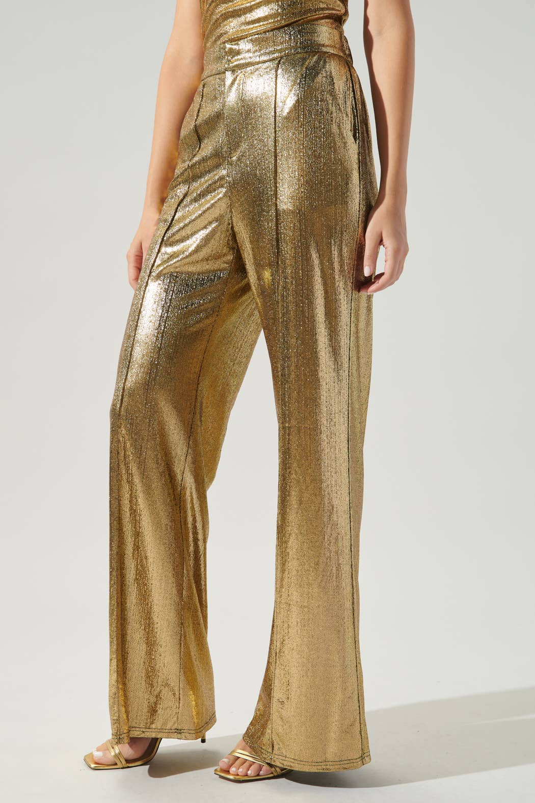 Shine Bright Gold Flare Pants