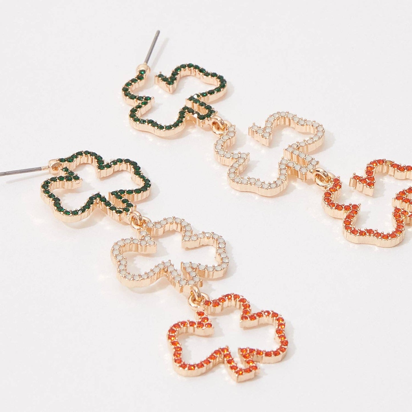 Lucky 3 Clover Drop Earrings