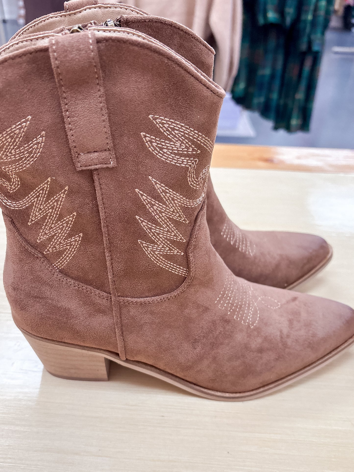 Casey Soft Suede Brown Booties