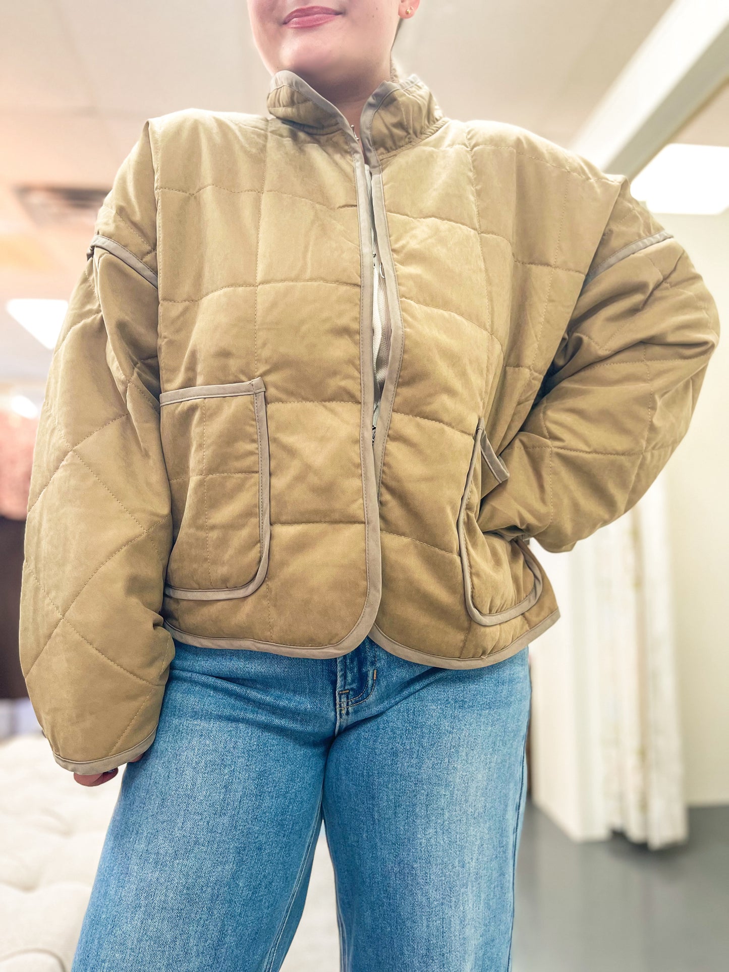 Tan Puffer Jacket