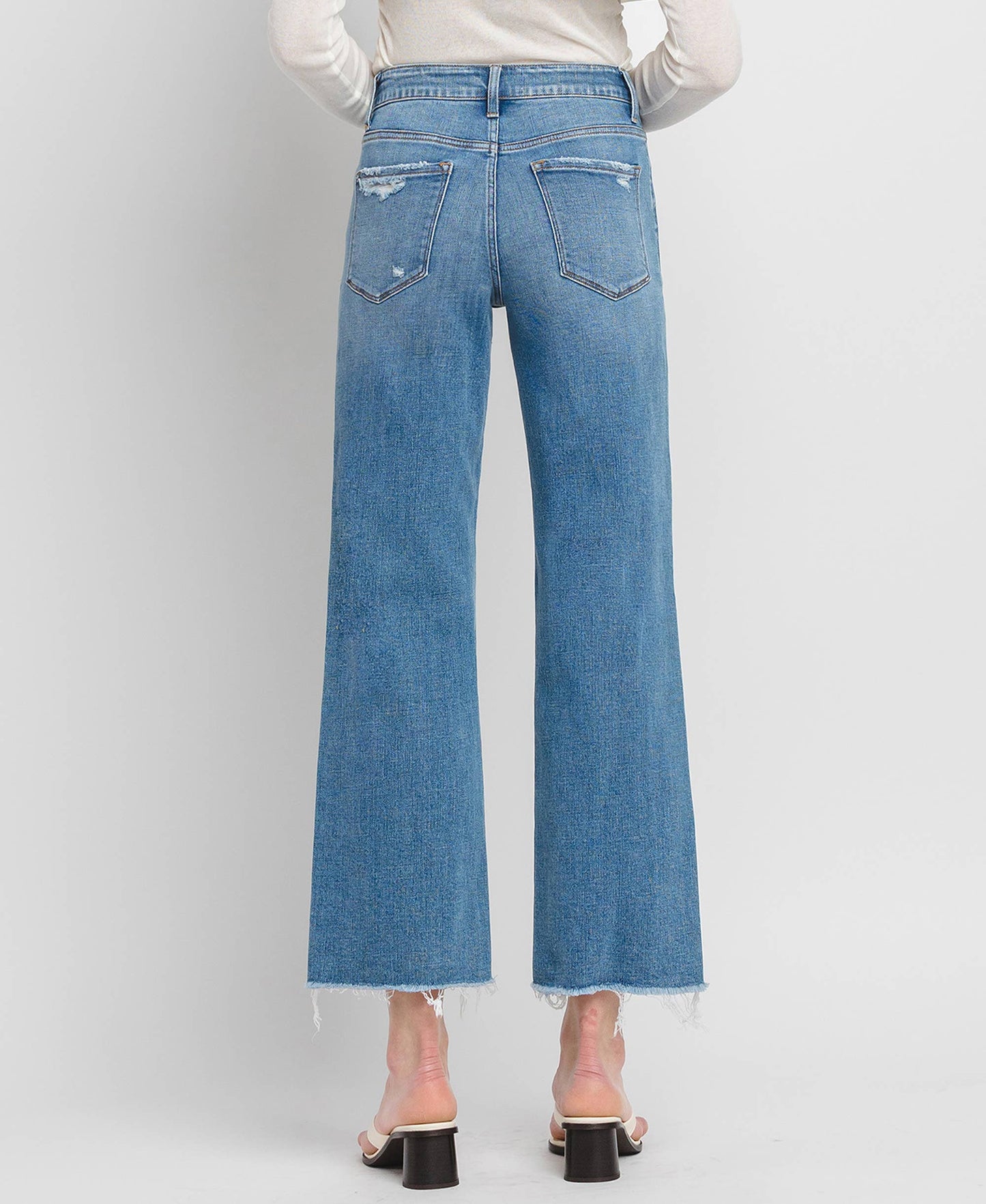 Wide Leg Medium Wash Denim Jeans