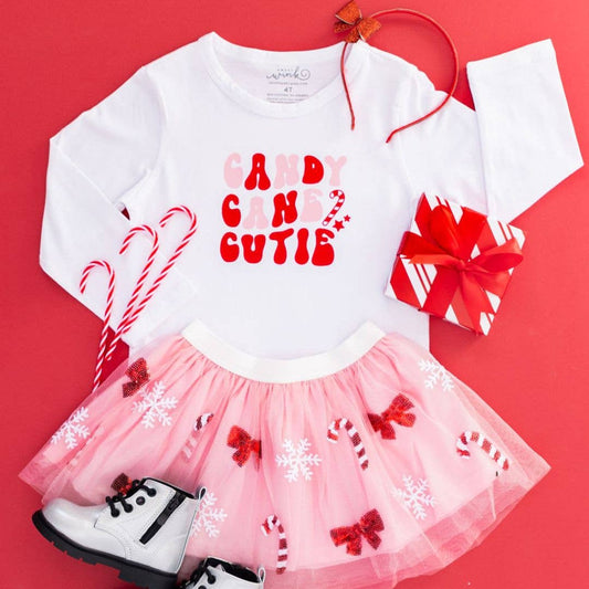 Candy Cane Cutie Girls Christmas Top