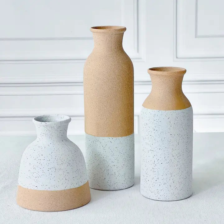 Neutral Rustic Vase Set (3)