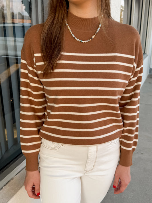 Camel & Cream Stripe top