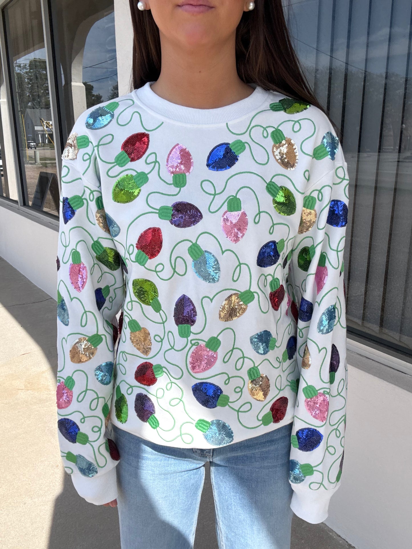 Belle Cher Christmas Lights Sweatshirt