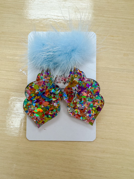 Winter Blue Confetti Earrings