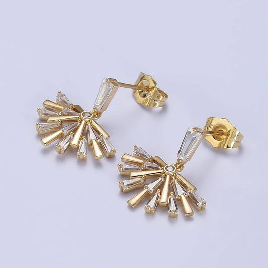 14K Gold Filled Baguette Earrings