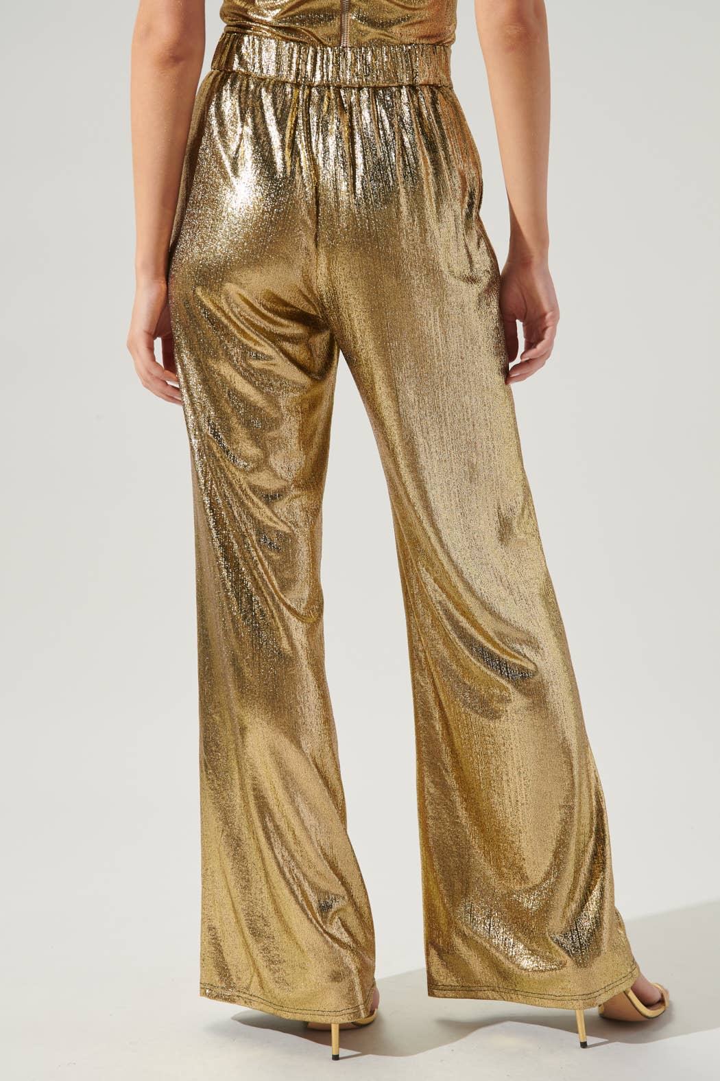 Shine Bright Gold Flare Pants