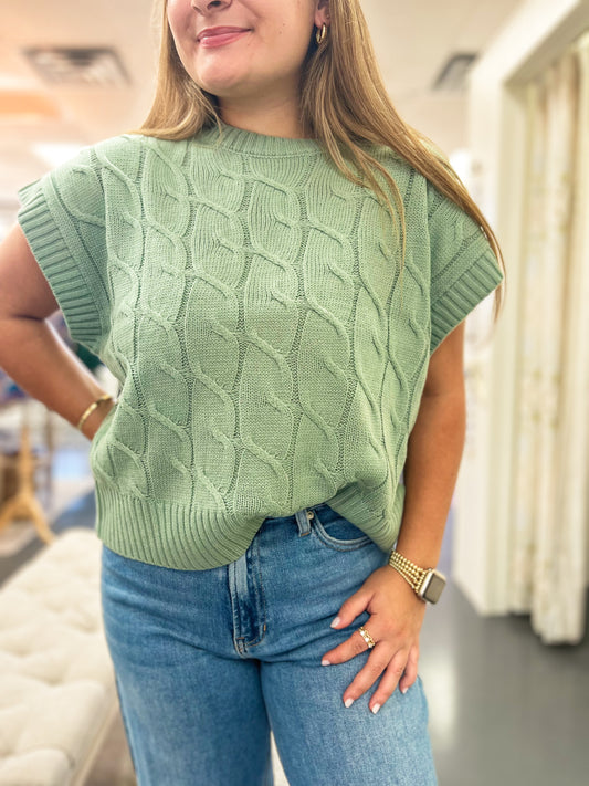 Soft Sage Sweater Vest