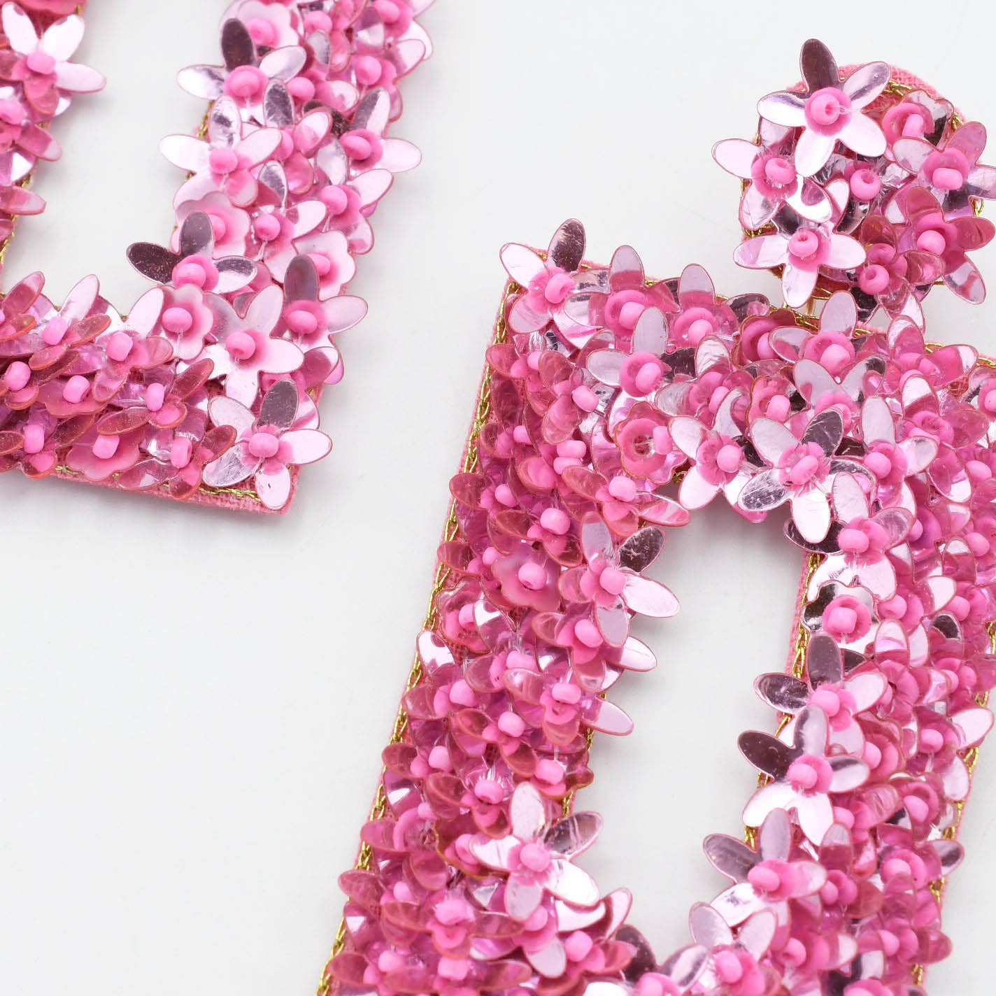 Pink Floral Statement Earrings