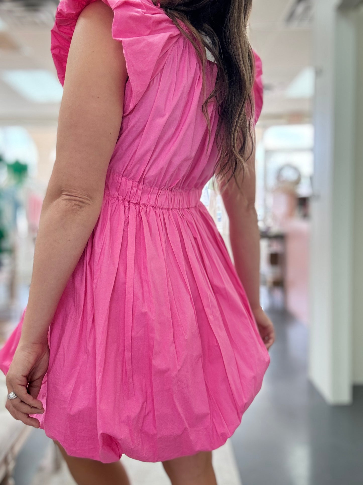 Call Me Pink Bubble Hem Dress