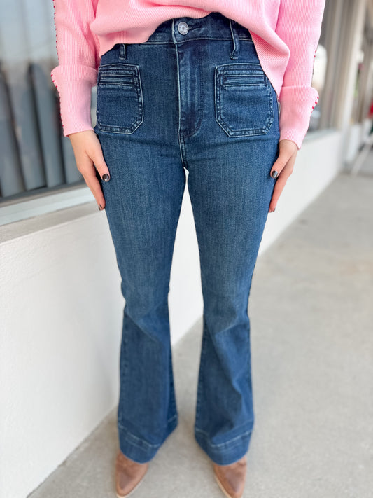 Dark Flare Vintage Pocket Judy Blue Denim