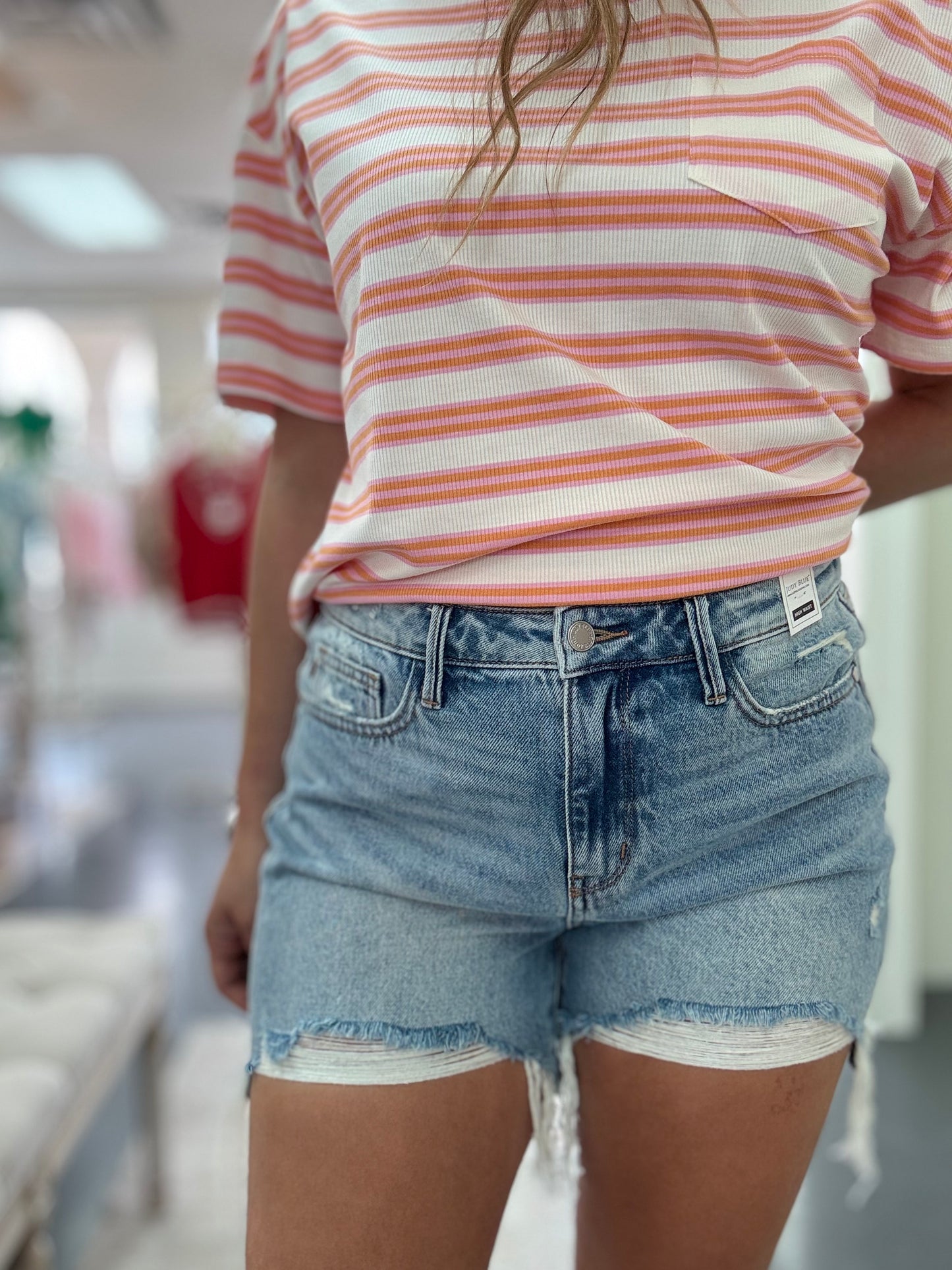 Judy Blue Med Wash Denim Shorts