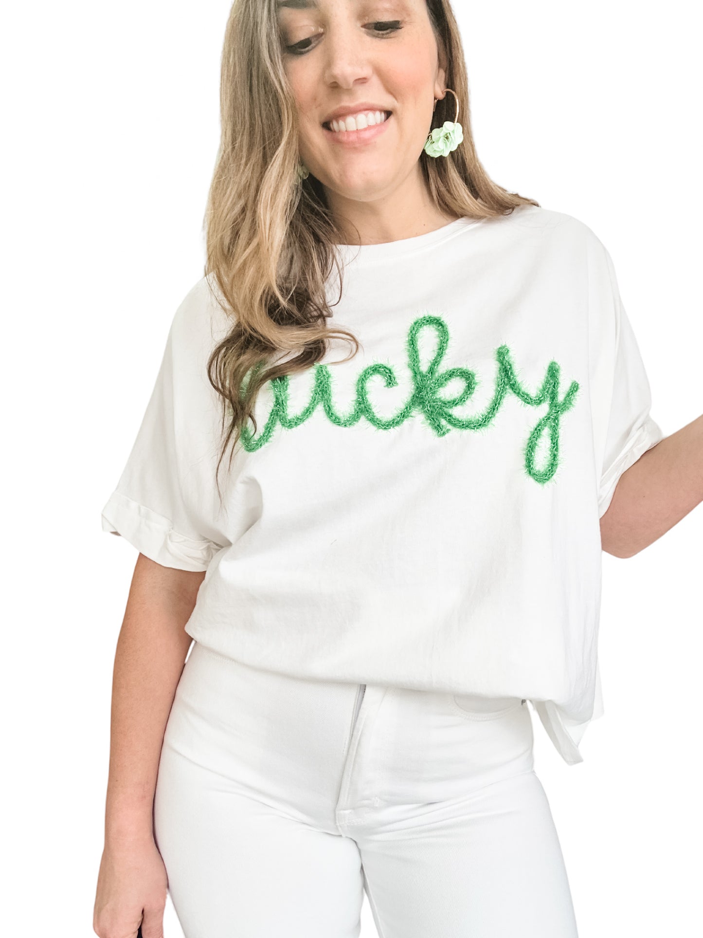 Lucky Tinsel White T Shirt