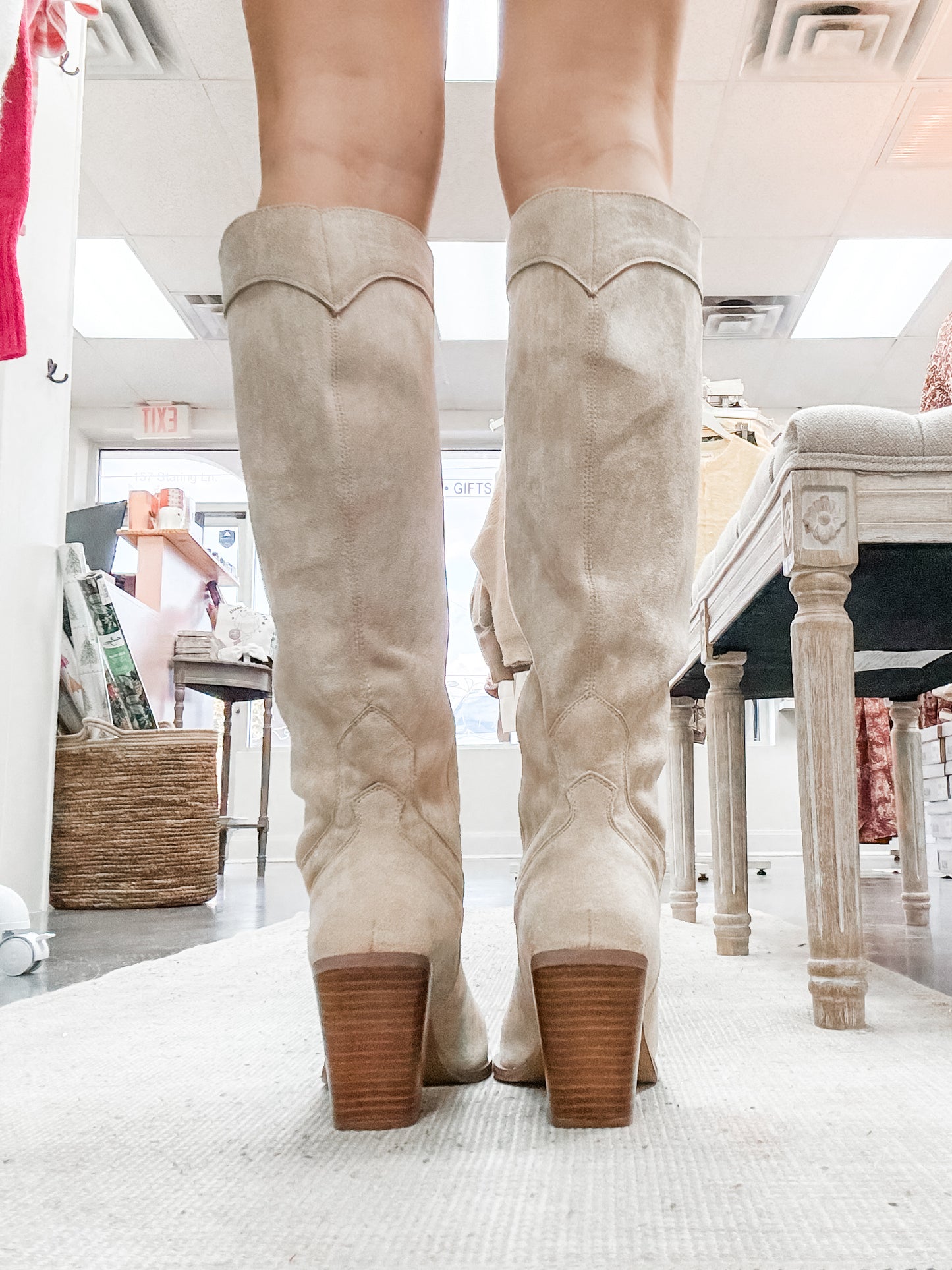 Classy Beige Miim Knee Boots