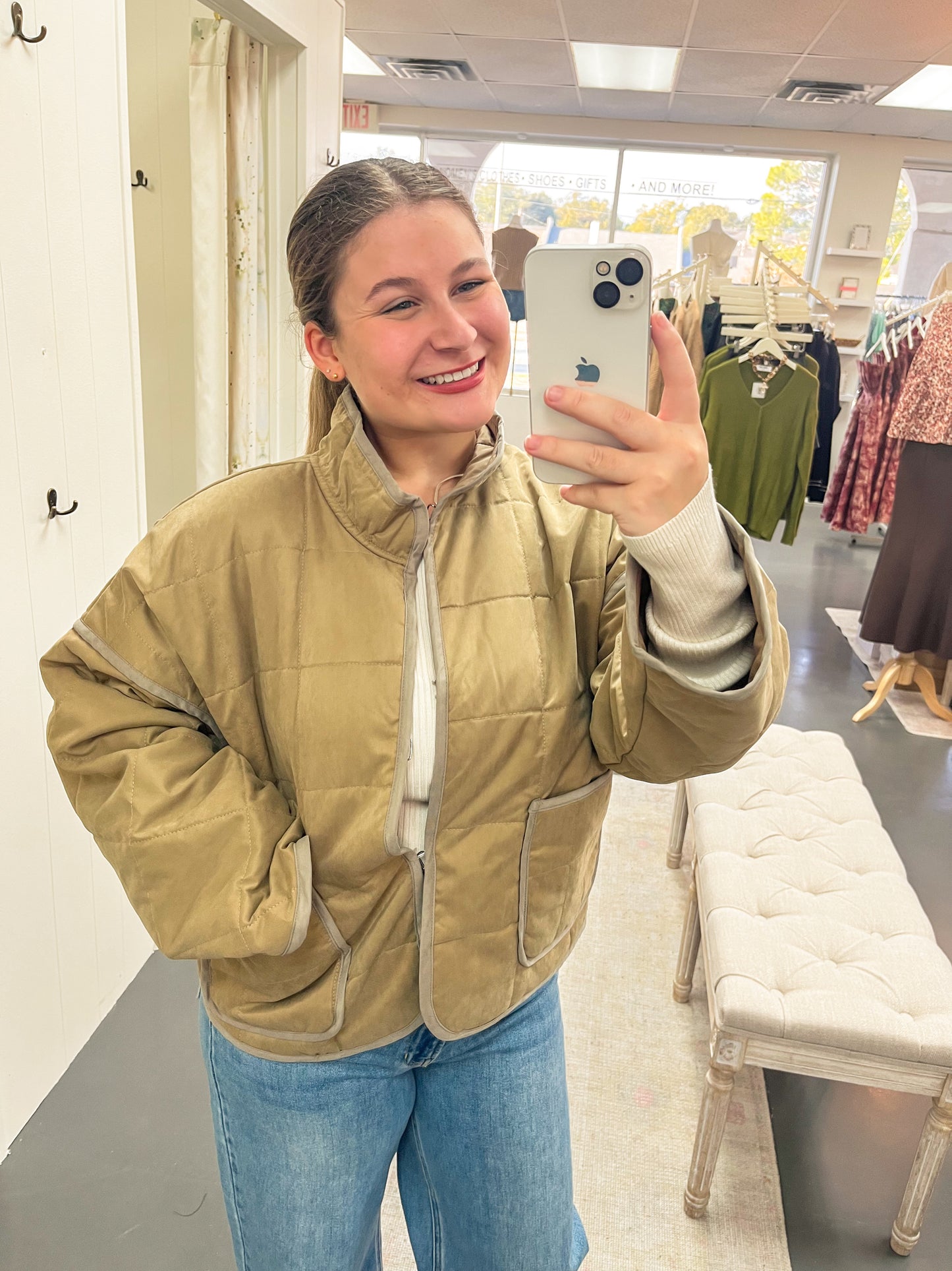 Tan Puffer Jacket