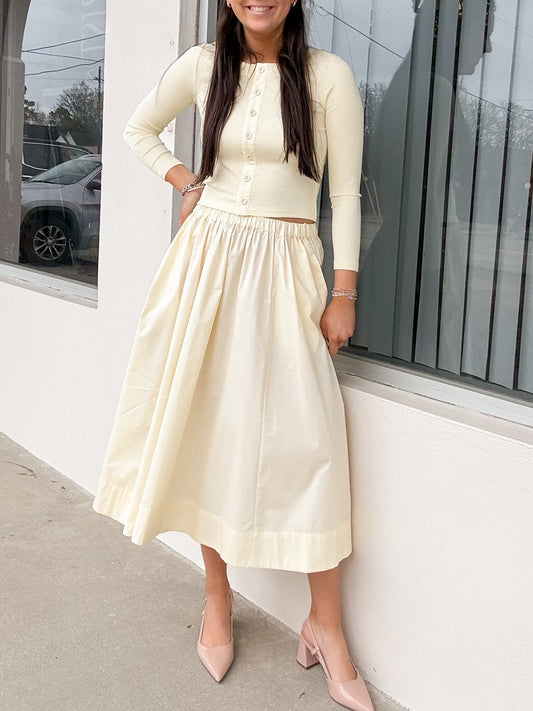 Butter Yellow Skirt & Top Set