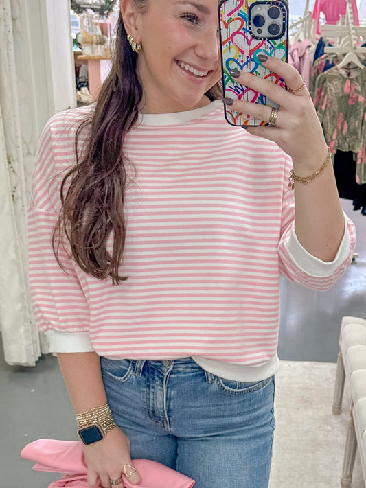 Pink Stripe Top