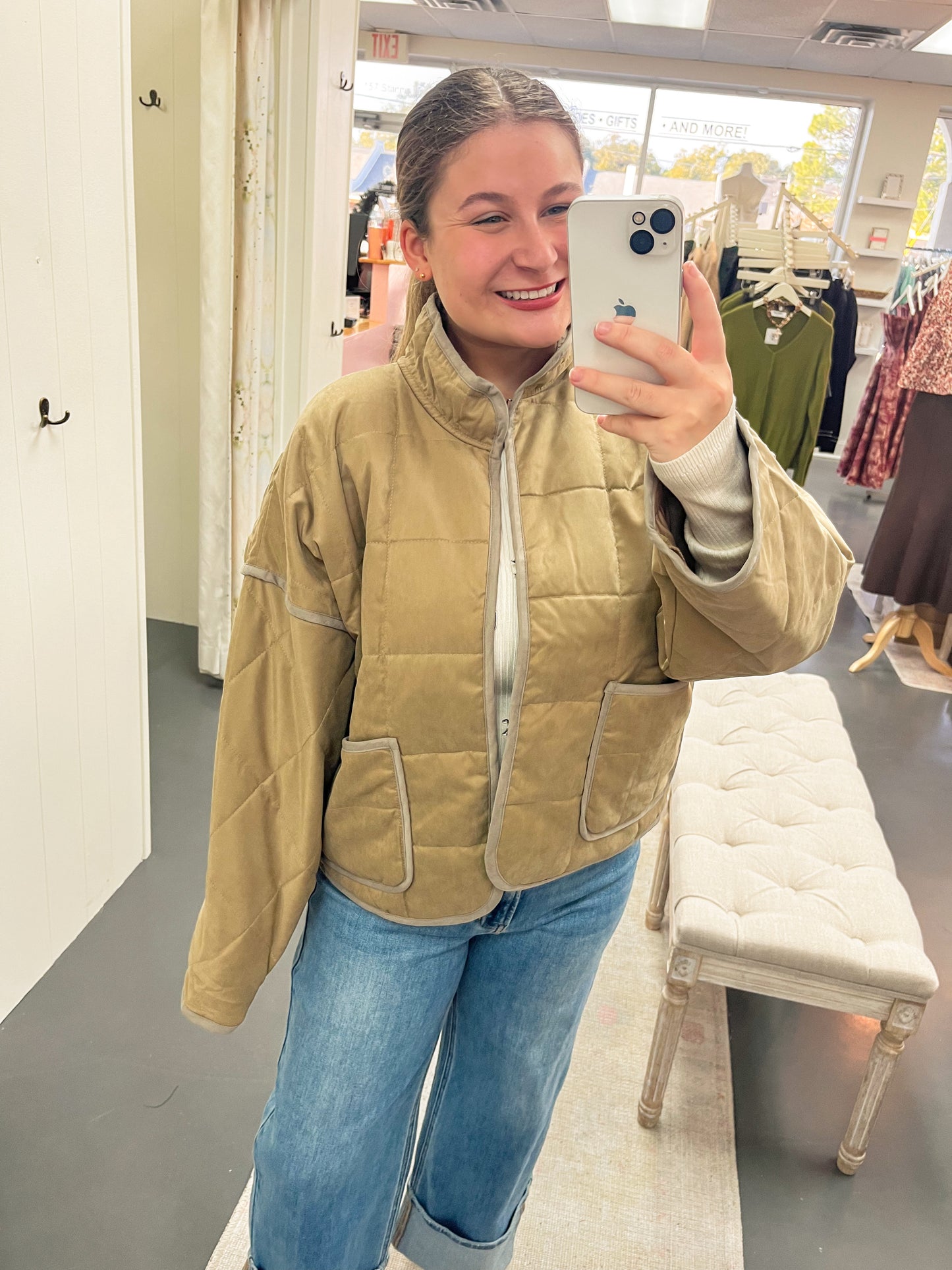 Tan Puffer Jacket