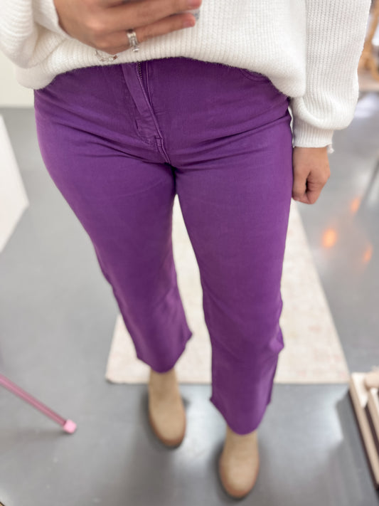 Here For The Party Purple Crop Denim