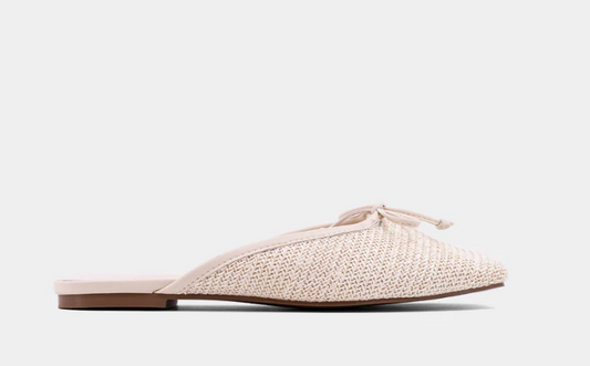 Bone Woven Slide Shoes