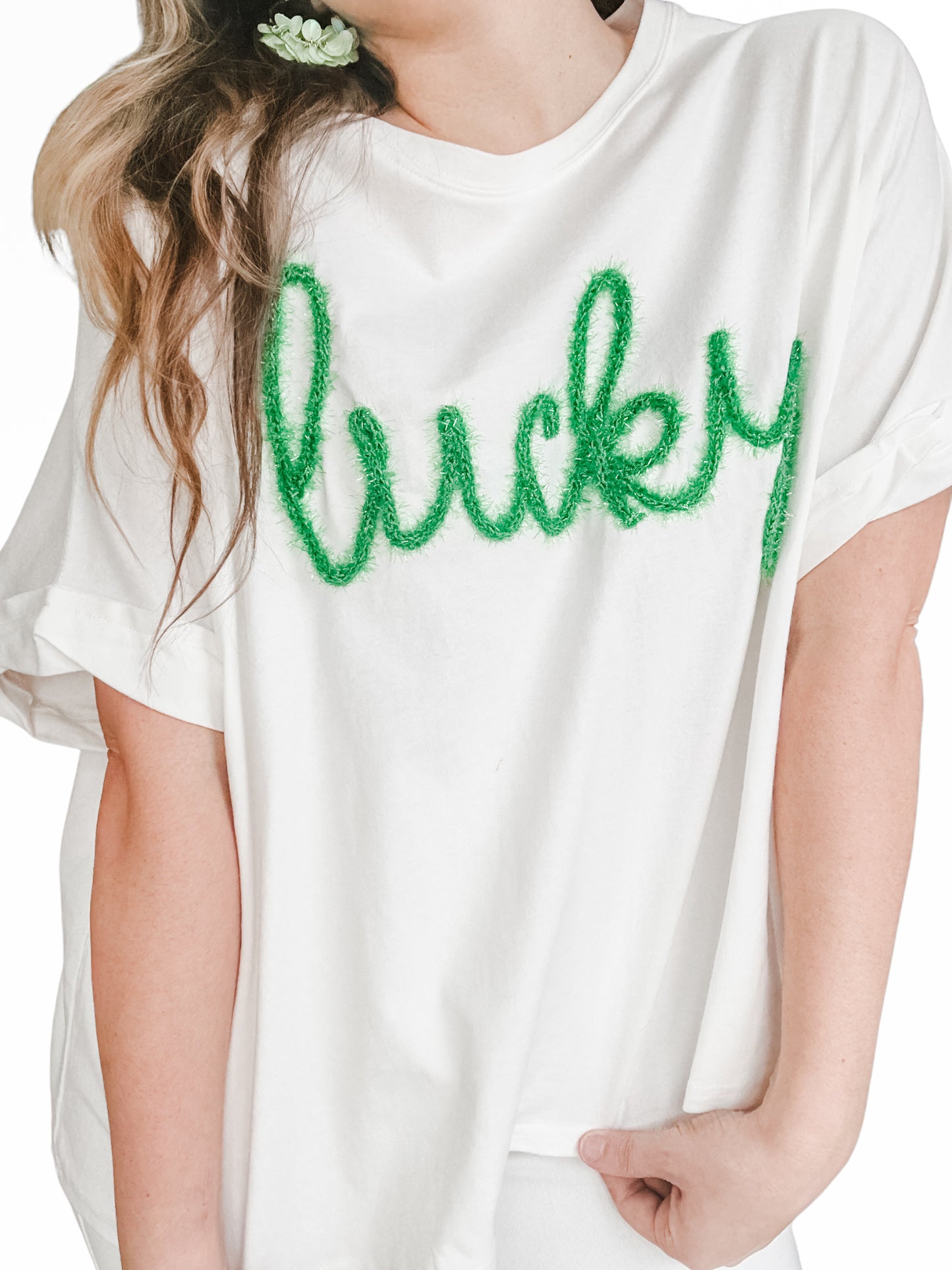 Lucky Tinsel White T Shirt