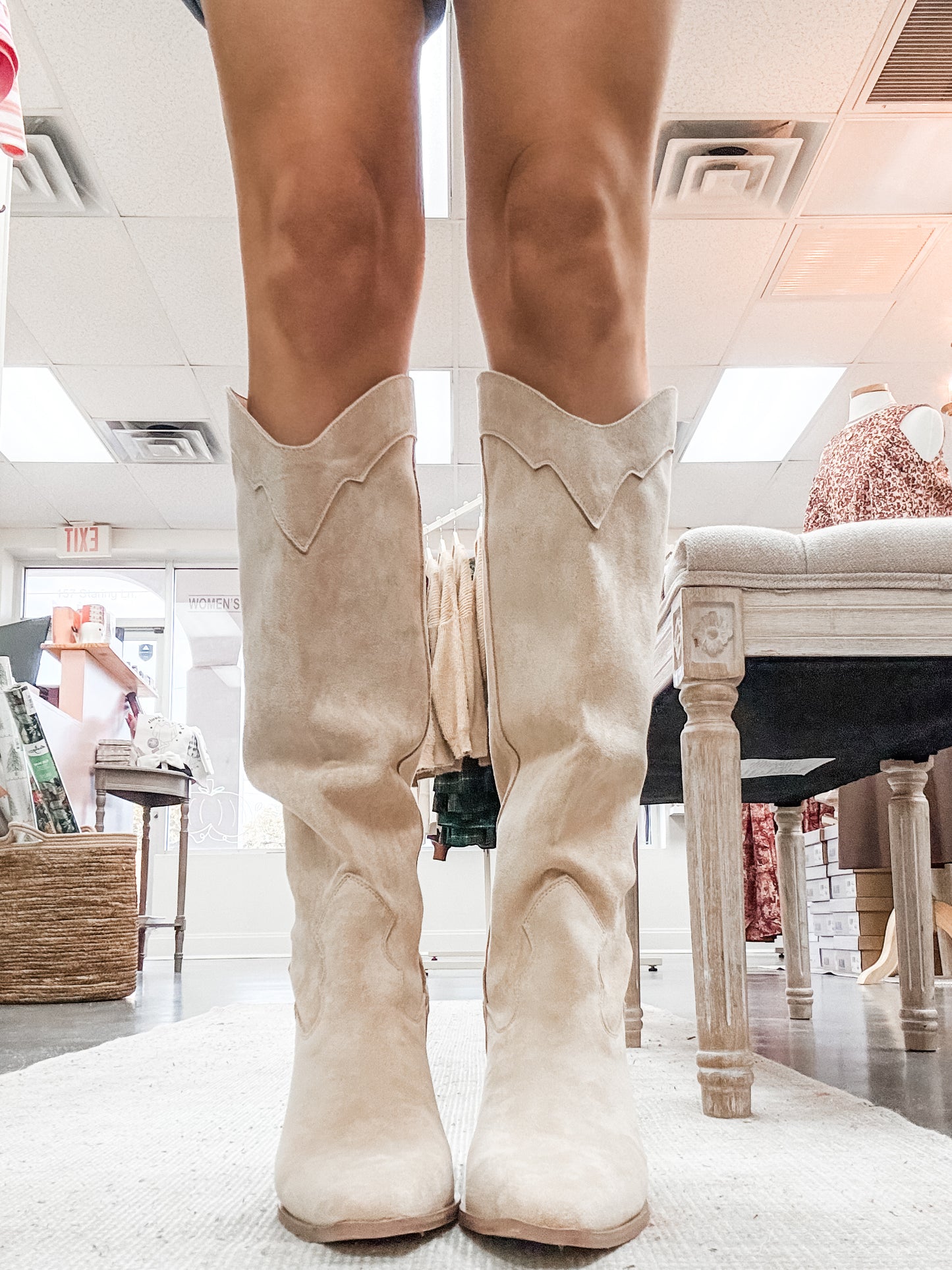 Classy Beige Miim Knee Boots