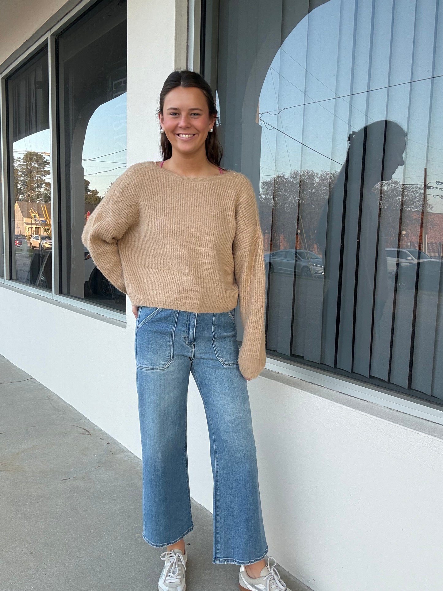 Tan Minky Tie Back Top