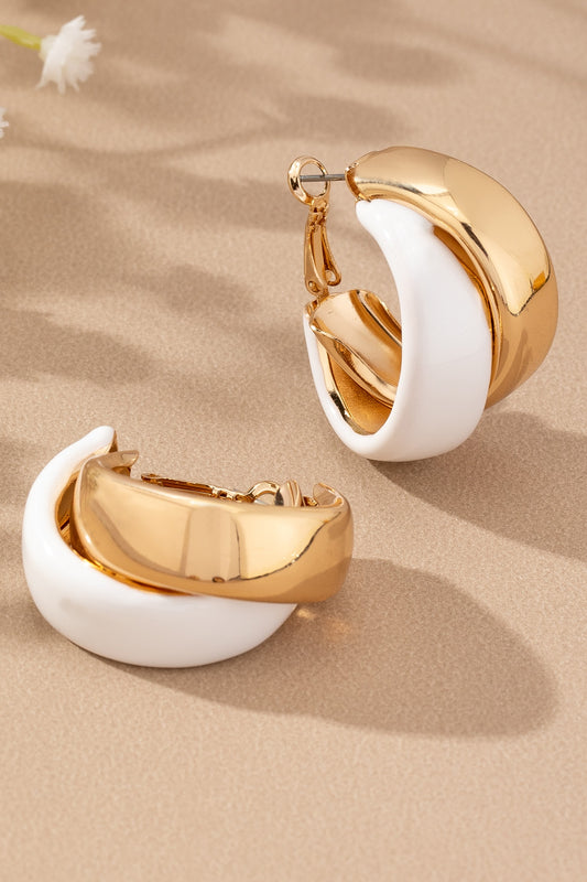 Intertwined Hoop Enamel Earrings