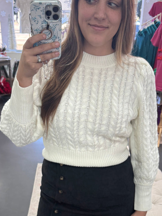 Everything White Knit Sweater