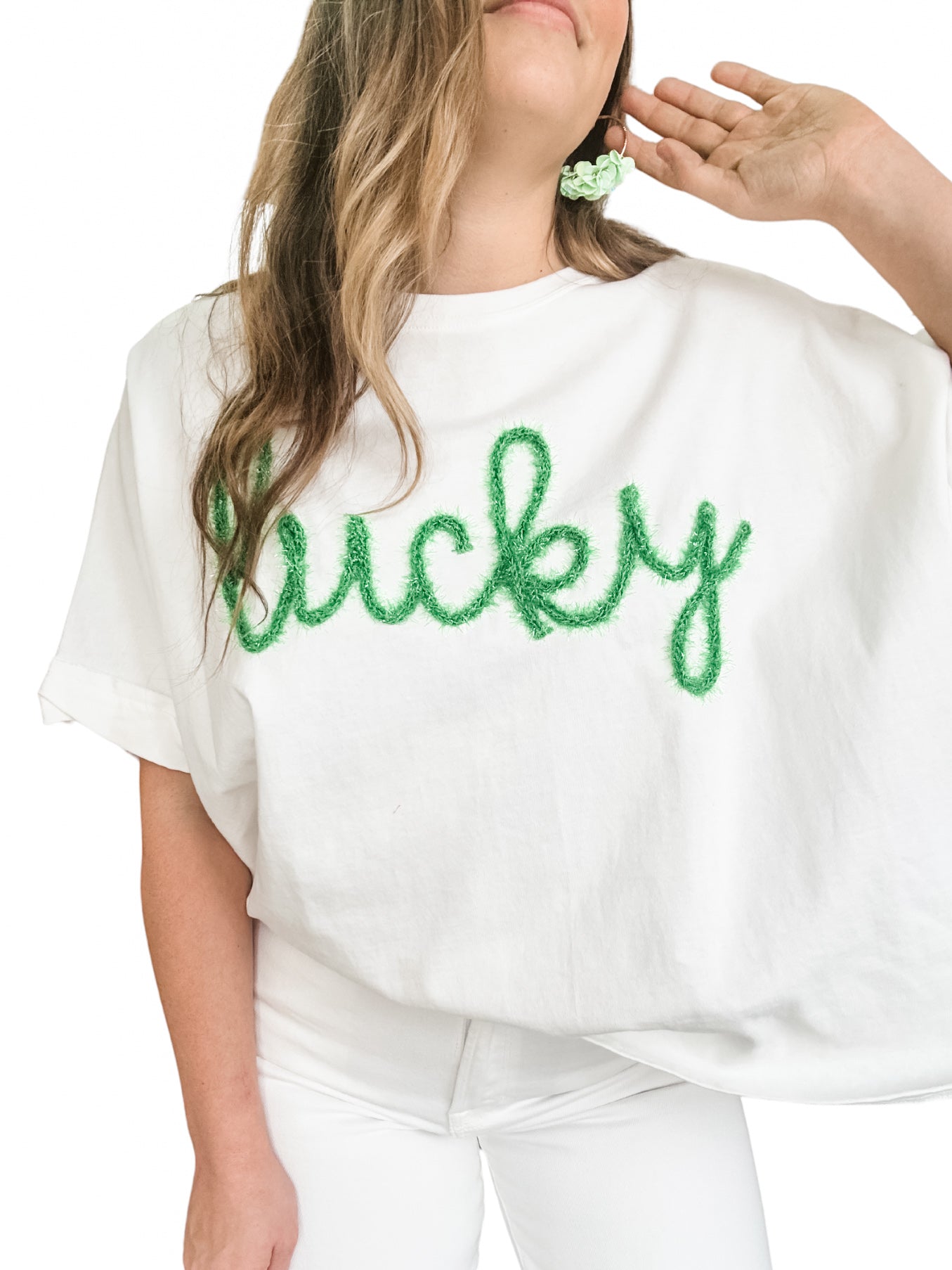 Lucky Tinsel White T Shirt