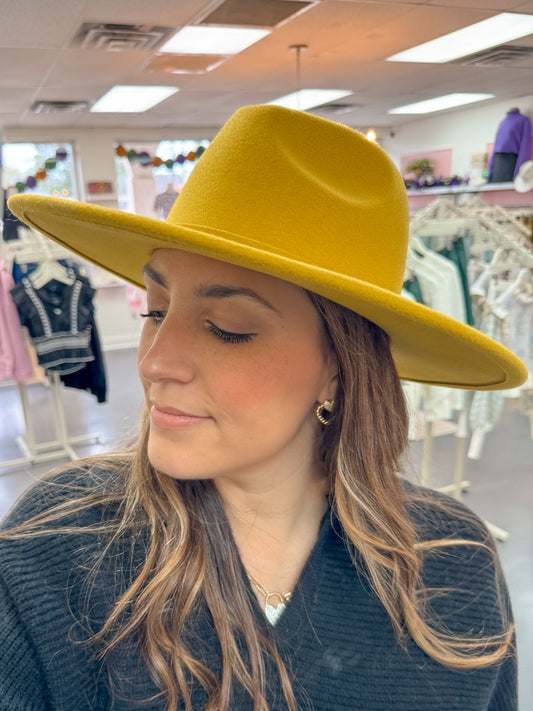 Yellow Fedora Hat