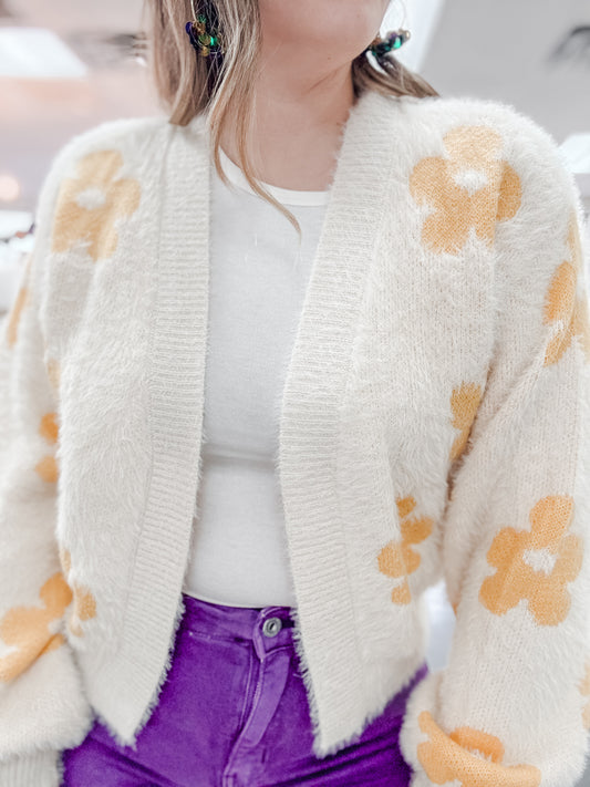 Soft Vibes Yellow Floral Sweater